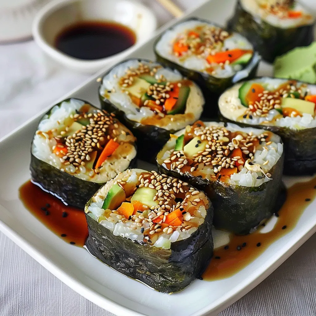 Roulés croustillants avec tofu et légumes frais