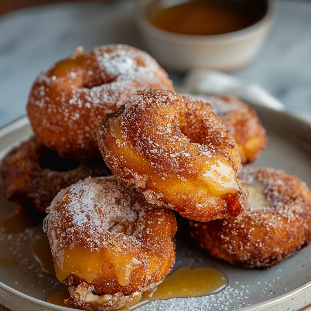 Beignets dorés au caramel salé et érable