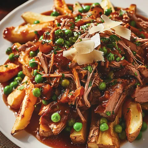 Poutine au porc gourmande et braisée