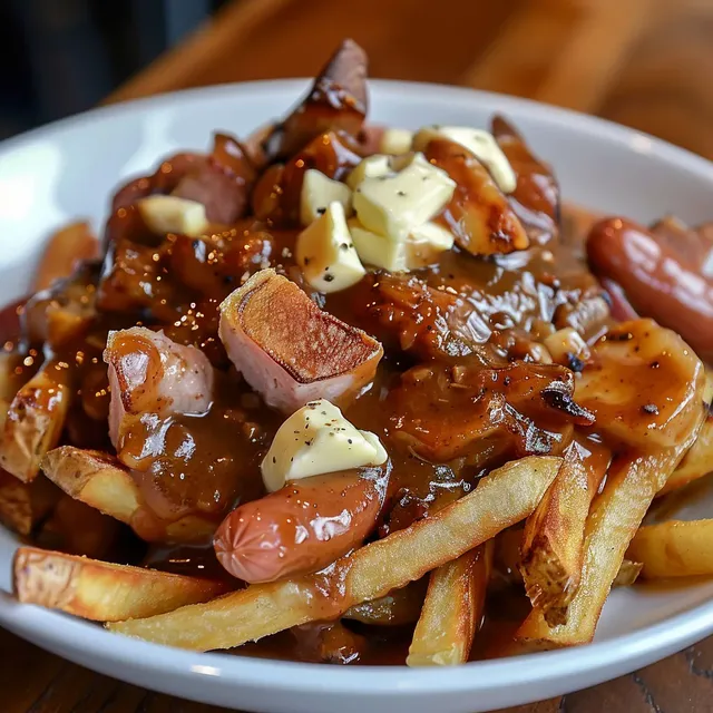 Poutine cuite au feu