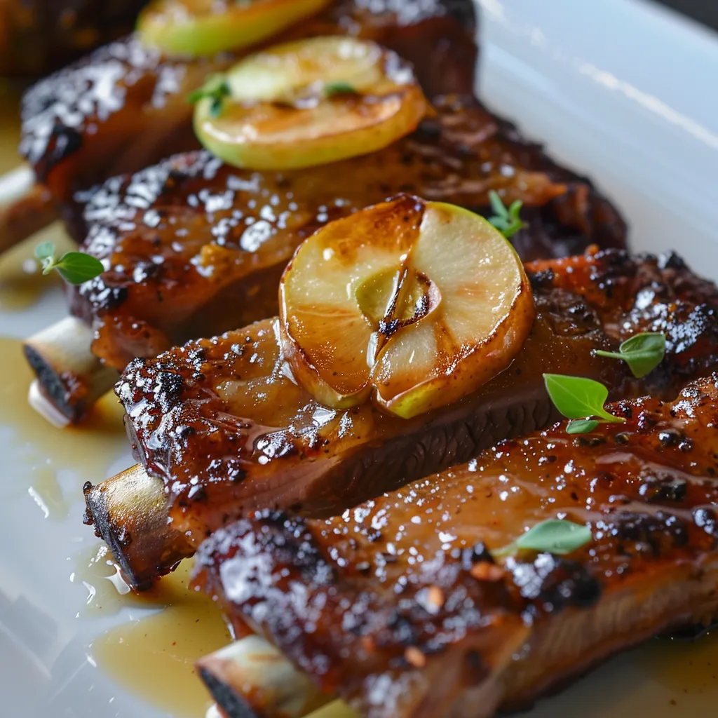 Côtes de porc fondantes pommes sucre d’érable