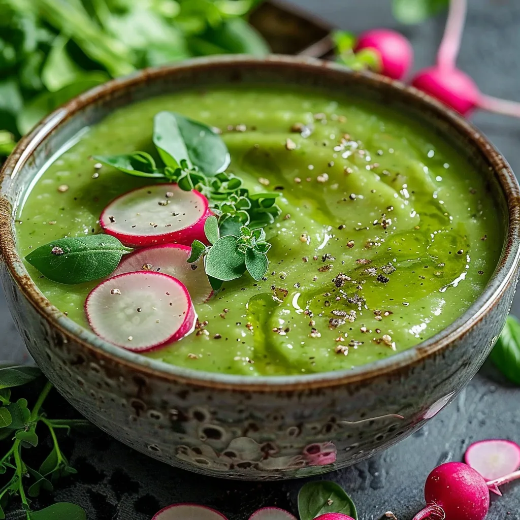 Feuilles de radis velouté