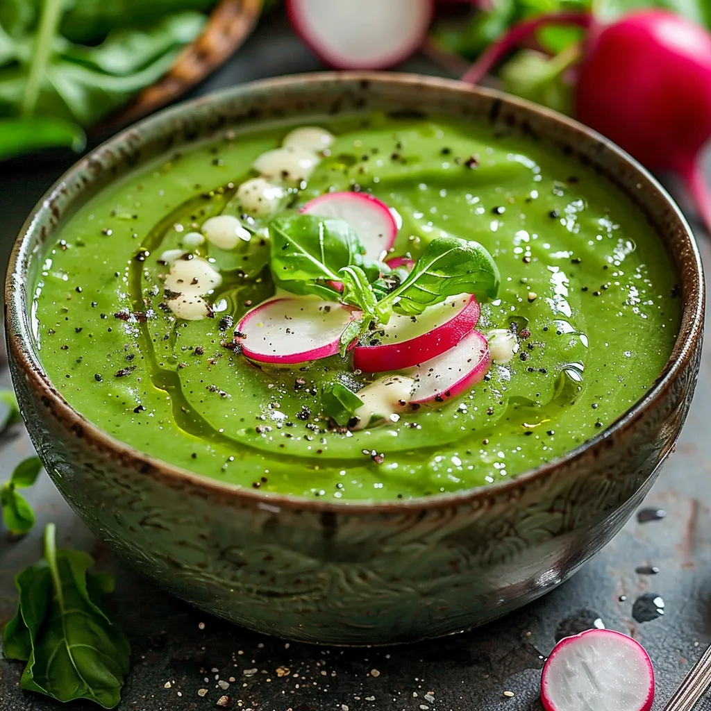 Délicieuse soupe feuilles de radis et pommes de terre