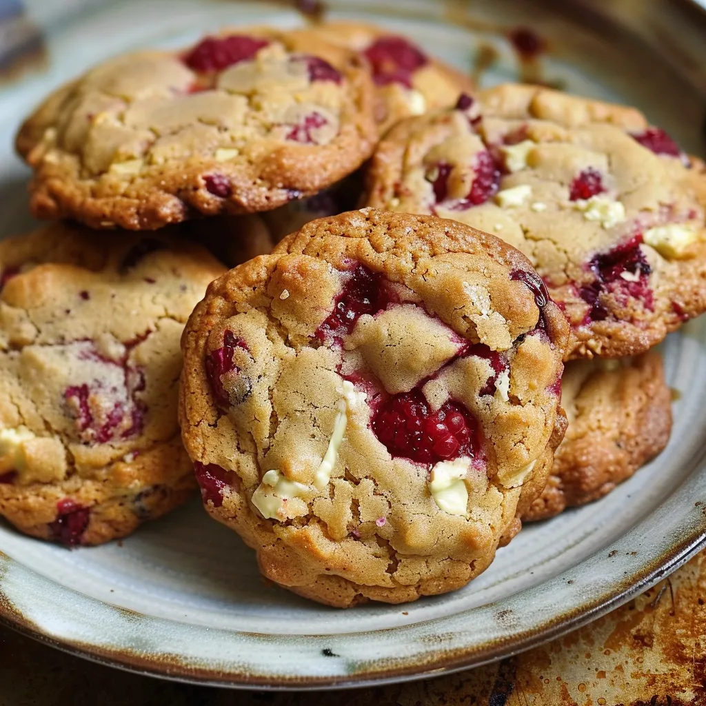 Biscuits moelleux aux framboises et chocolat blanc