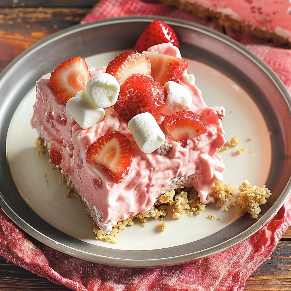 Carrés mousseux à la fraise maison