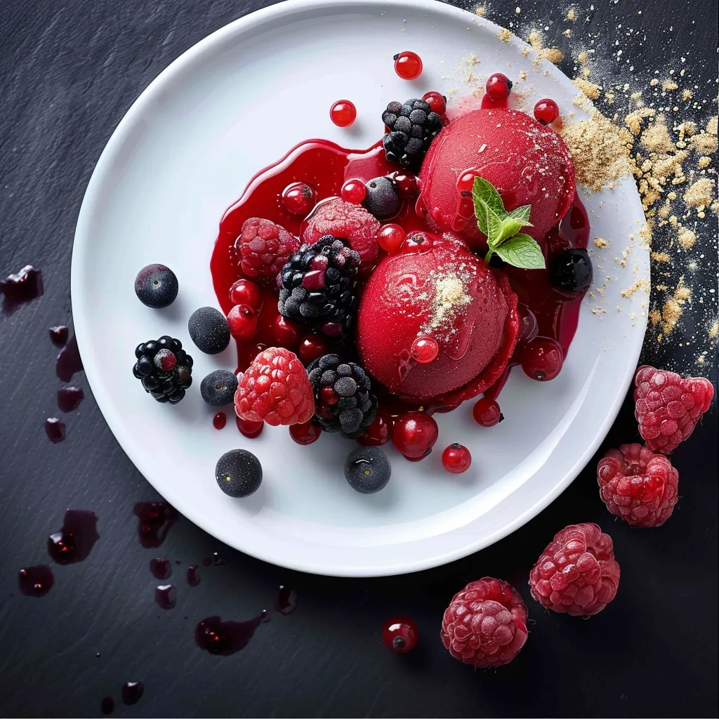 Sorbet maison aux fruits rouges frais à découvrir