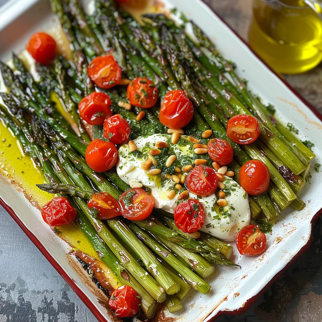 Asperges et tomates rôties fondantes