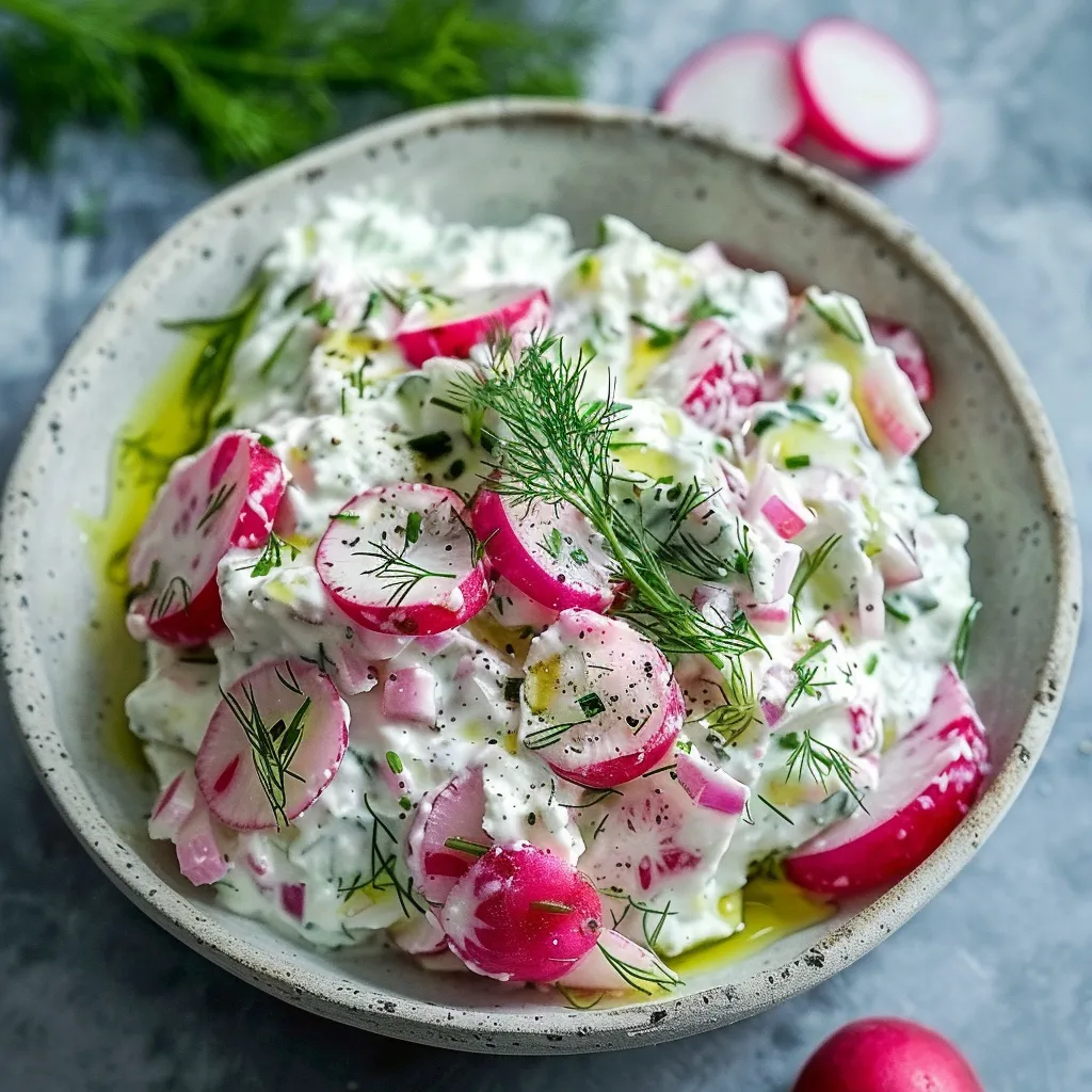 Radis frais et herbes en tzatziki