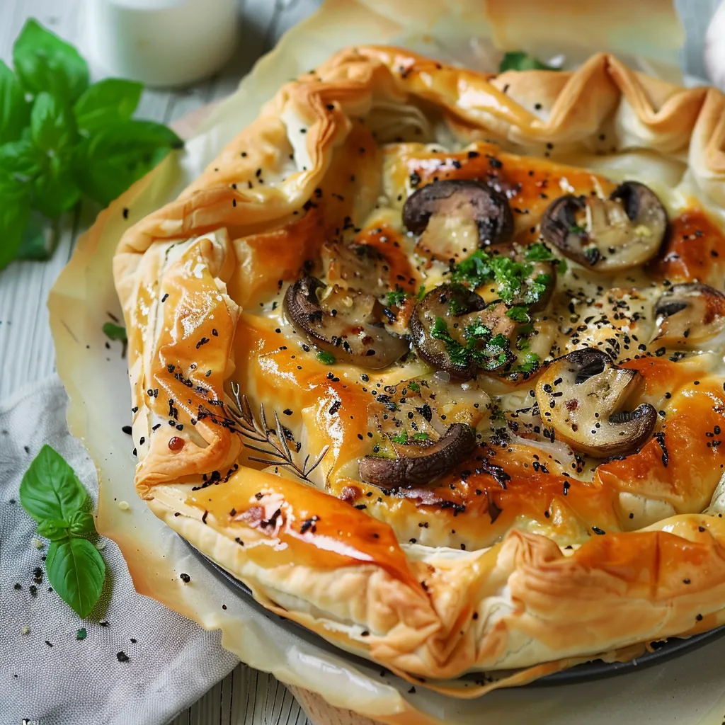 Filo gourmande aux champignons et raclette fondante