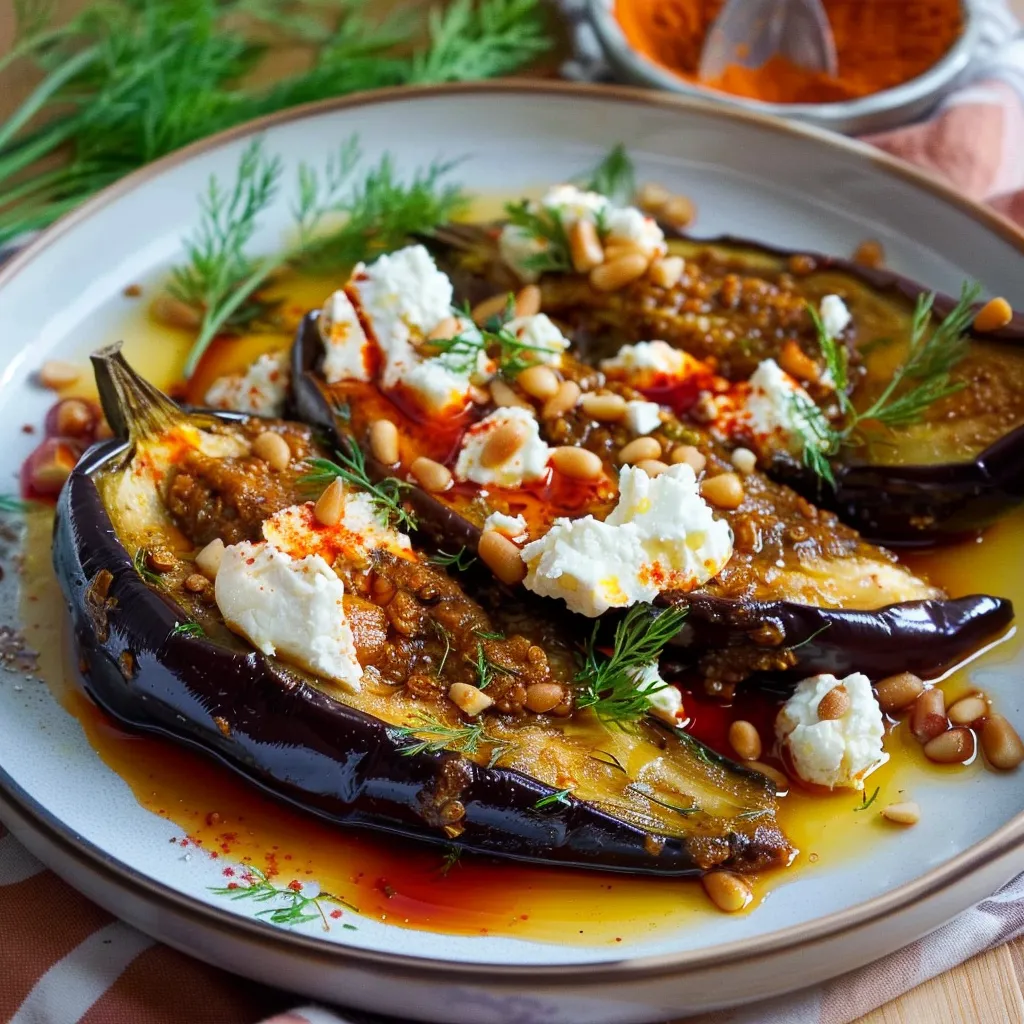 Aubergines harissa et érable