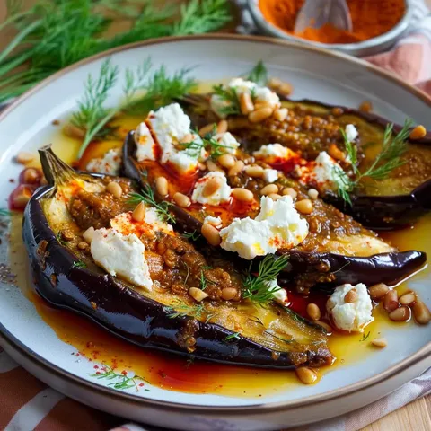 Aubergines harissa et érable