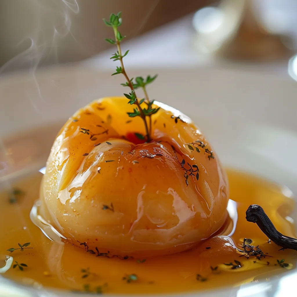 Pêches très fondantes en papillote à la vanille
