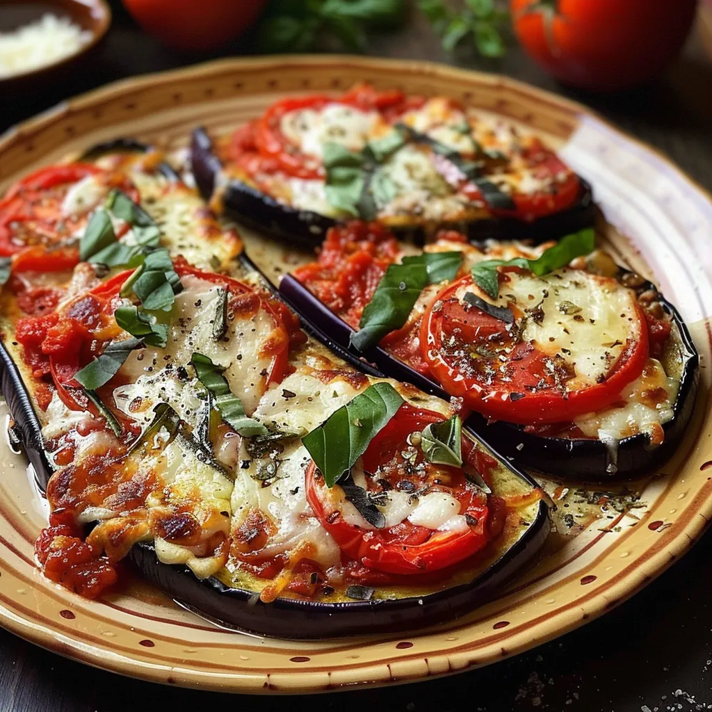 Pizza aubergine fondante au four