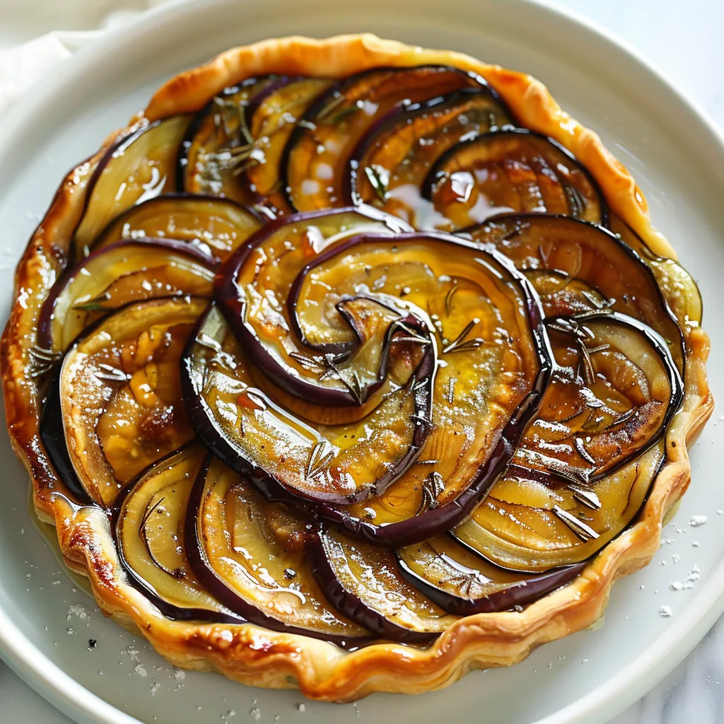Tarte tatin aubergines miel