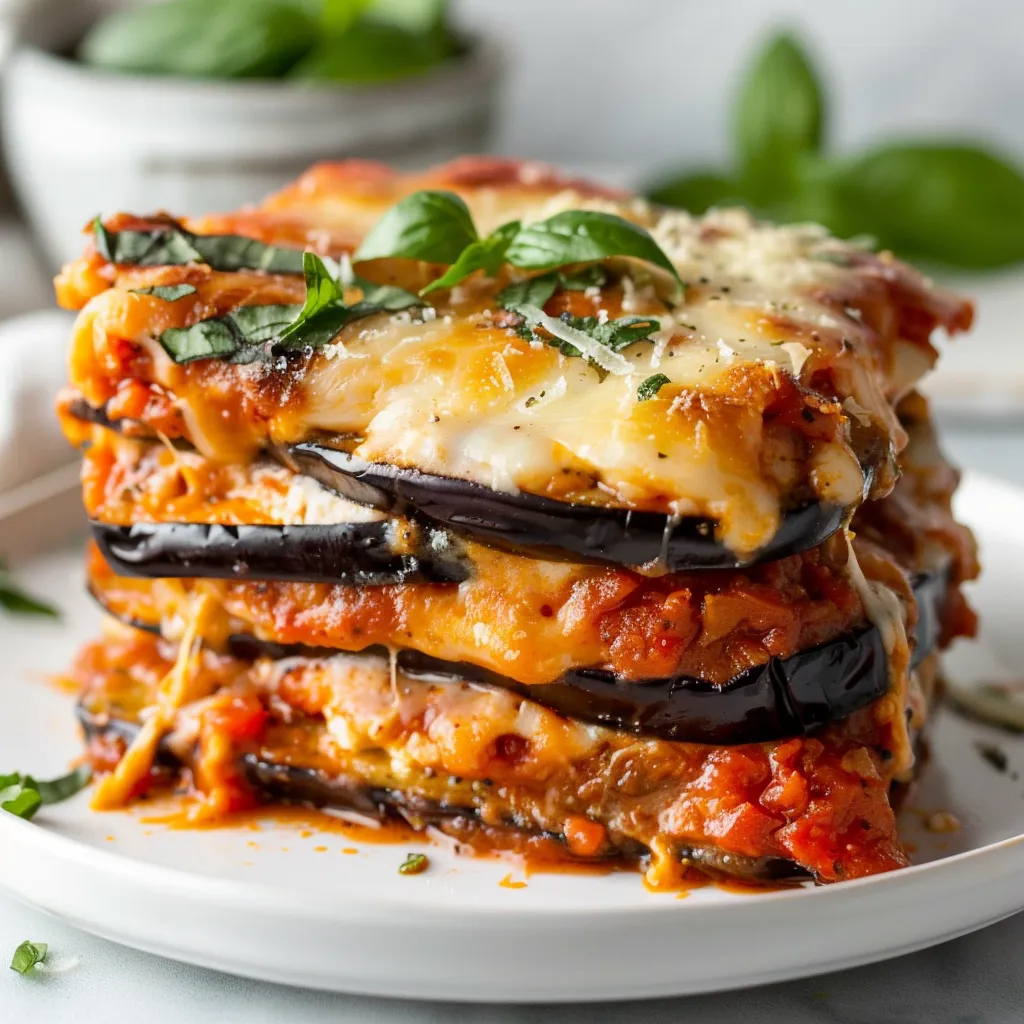 Aubergines, mozzarella fondante et sauce tomate