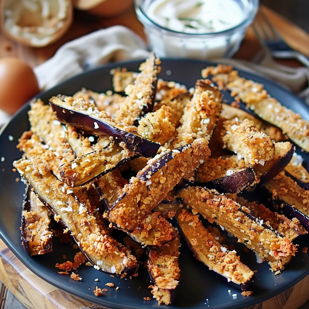 Aubergines croustillantes et dorées