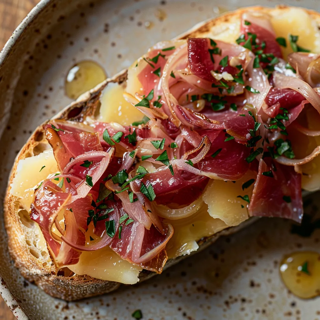 Tartines savoureuses au Chabichou et chutney d'oignon