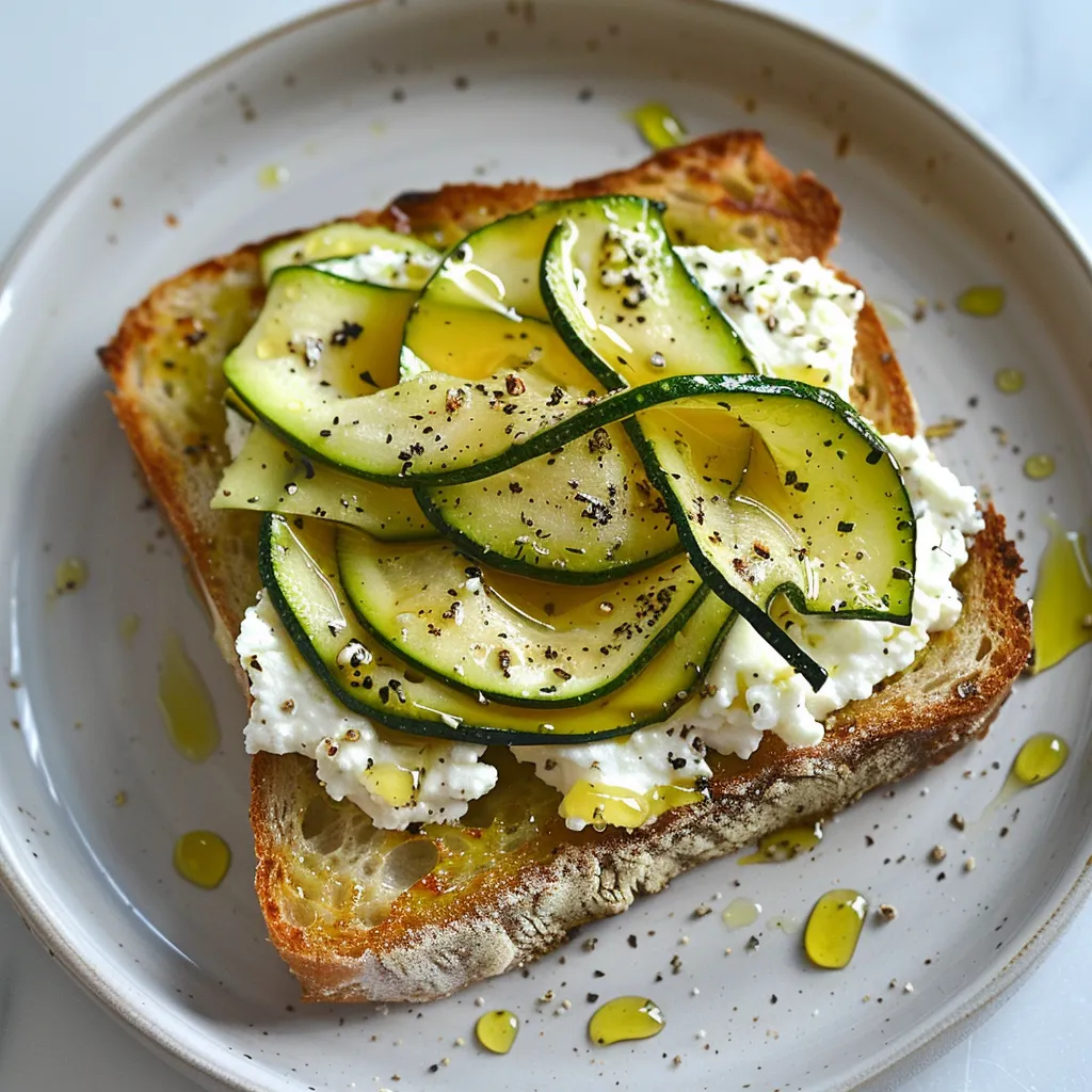 Délicieux courgettes ricotta toast