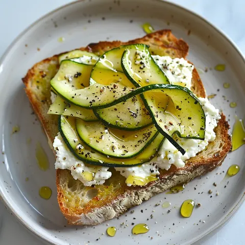 Délicieux courgettes ricotta toast
