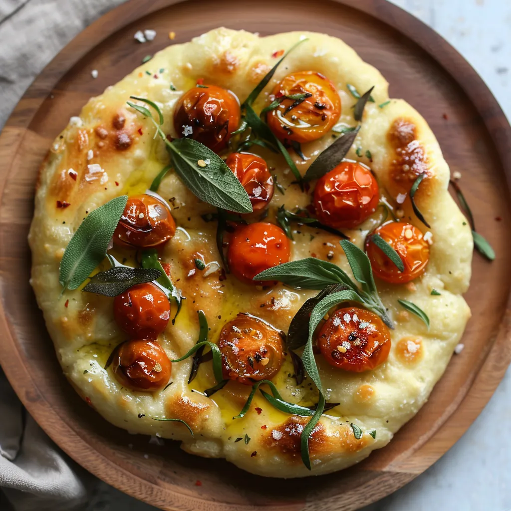 Focaccia facile aux tomates cerises et ail confit