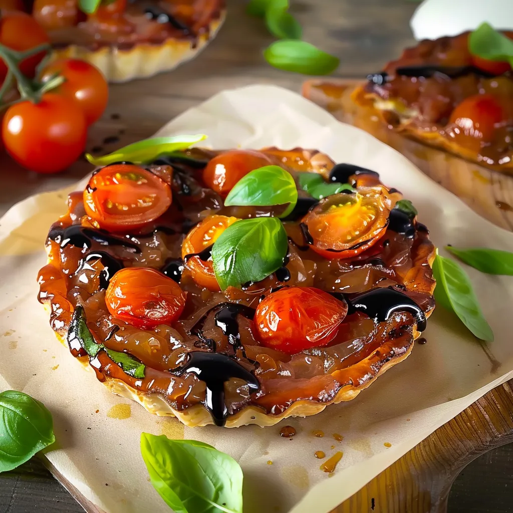 Tomates cerises caramel basilic