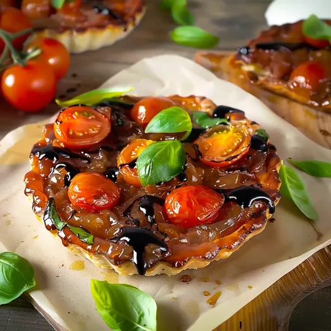 Tomates cerises caramel basilic