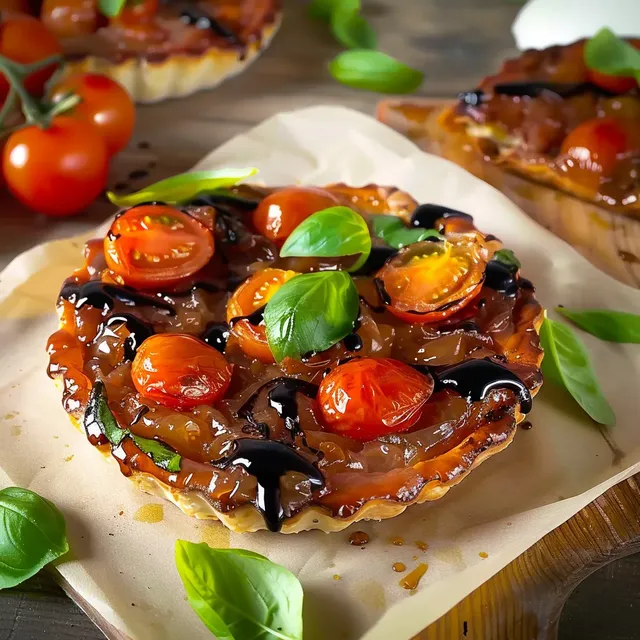 Tomates cerises caramel basilic