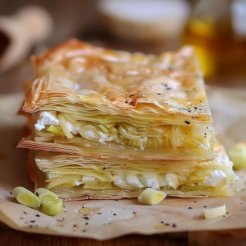 Délicieux croustillant poireau miel