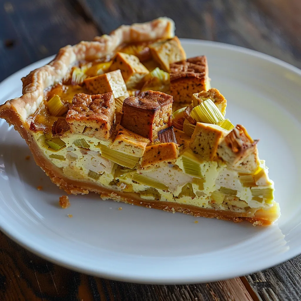Tofu et poireau quiche