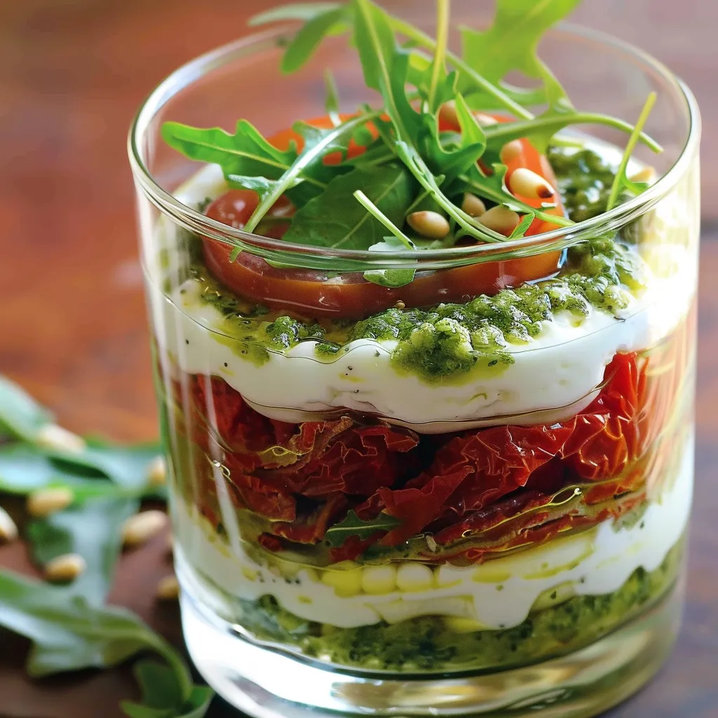 Verrine gourmande parmesan et tomates confites