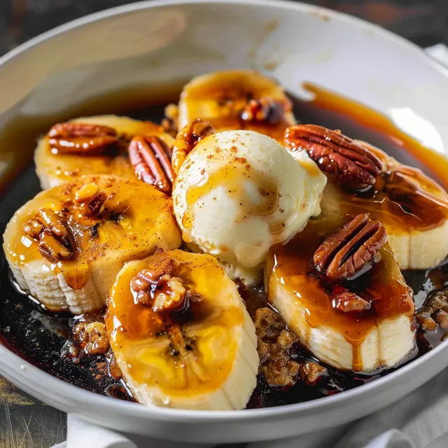 Dessert de bananes flambées au caramel
