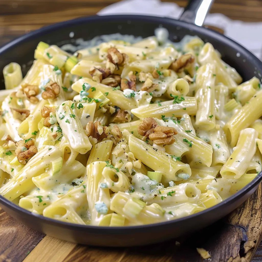 Astuce gourmande : pâtes poireaux bleu