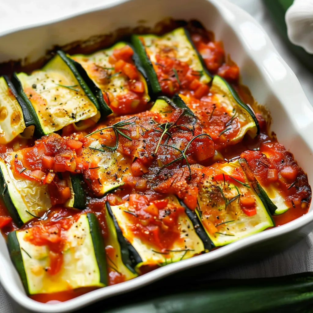 Courgettes roulées légumes