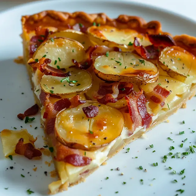 Pommes et lardons tarte