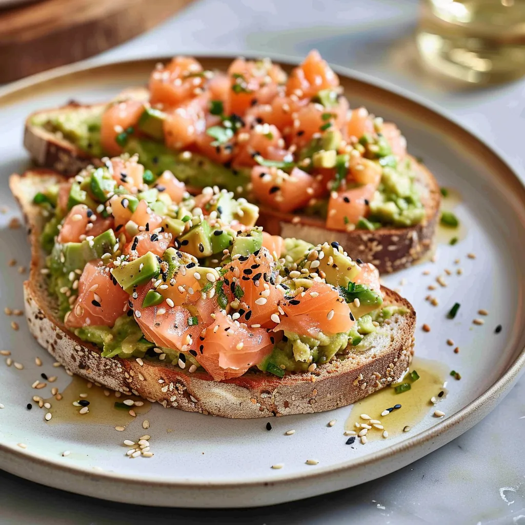Pain avocat saumon sésame