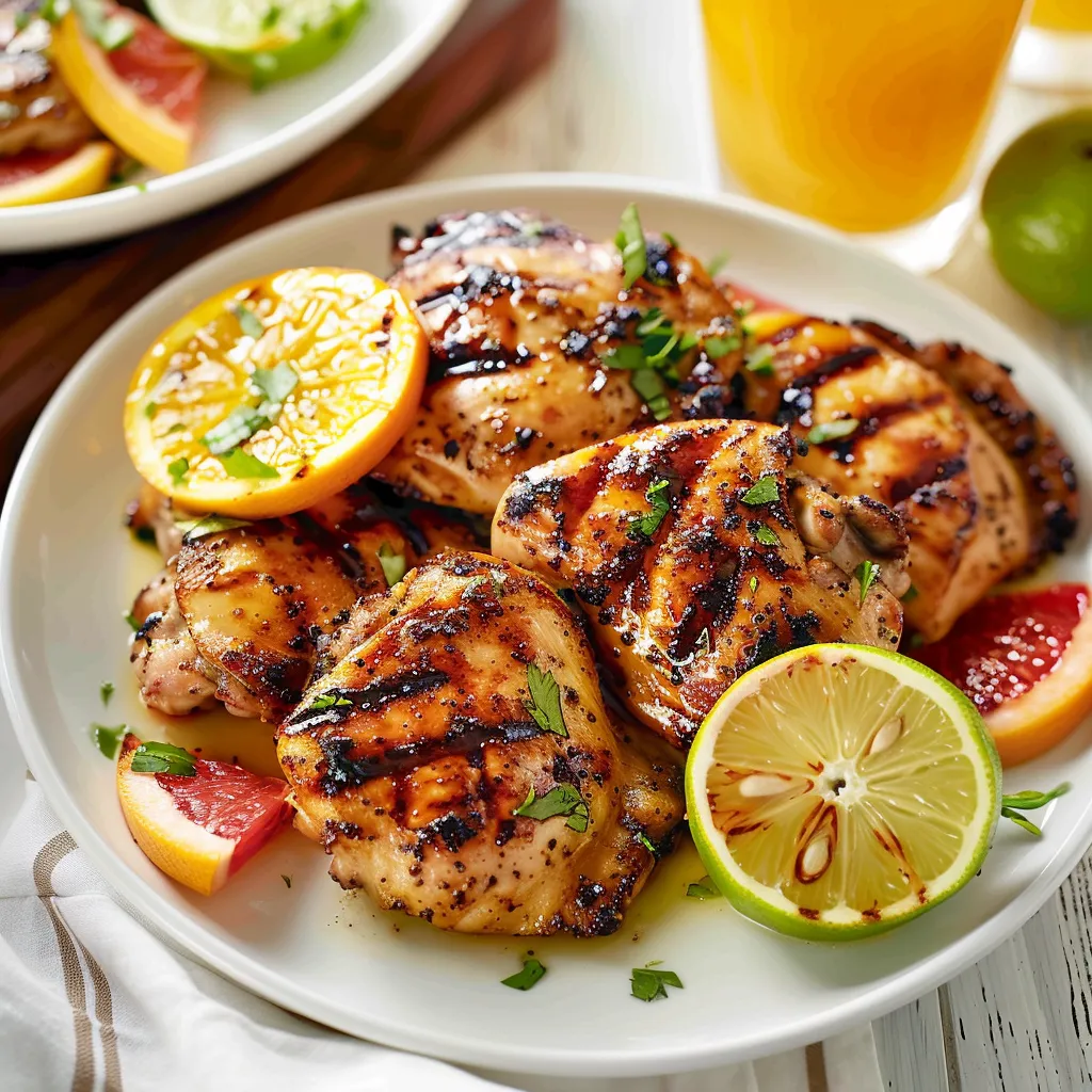 Délicieux poulet grillé aux agrumes