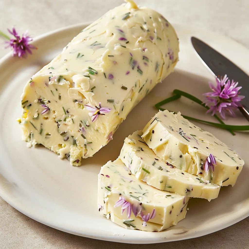 Délicieux beurre aux fleurs de ciboulette