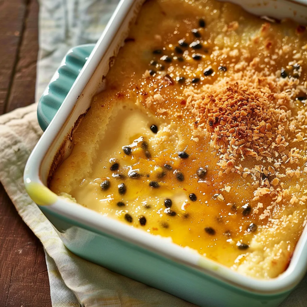 Délice aux fruits de la passion et noix de coco