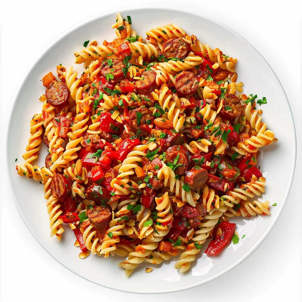 Une salade de pâtes au chorizo pleine de saveur, super simple à faire