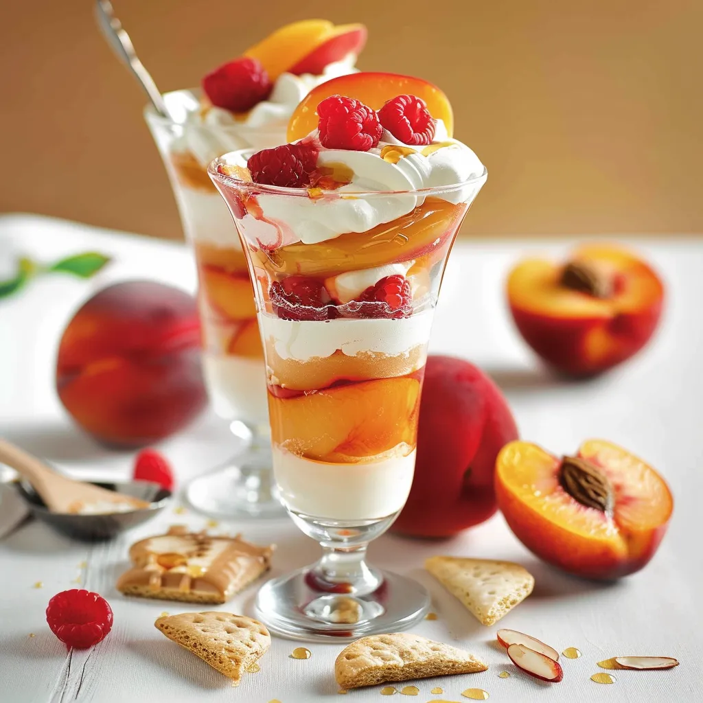 Délicieuses pêches Melba au miel toutes légères