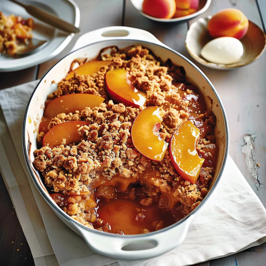 Pouding croustillant nectarines abricots