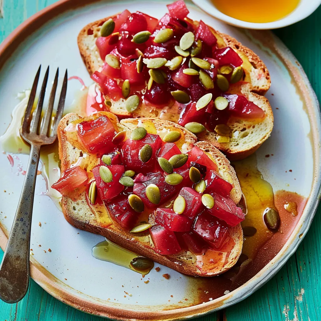 Bostocks moelleux à la compotée de rhubarbe et sirop d'érable