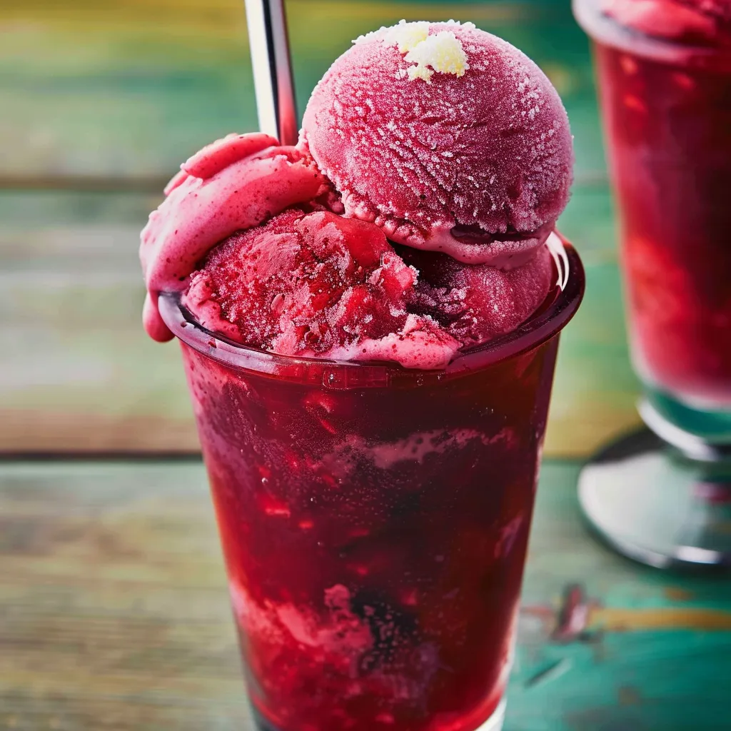Un granité Mont-Blanc aux cerises bien gourmand