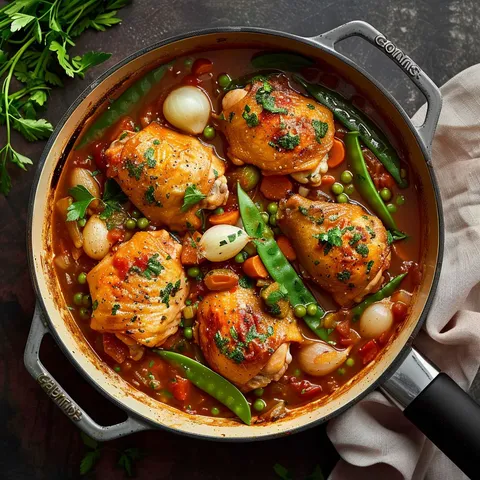 Poulet mijoté aux légumes