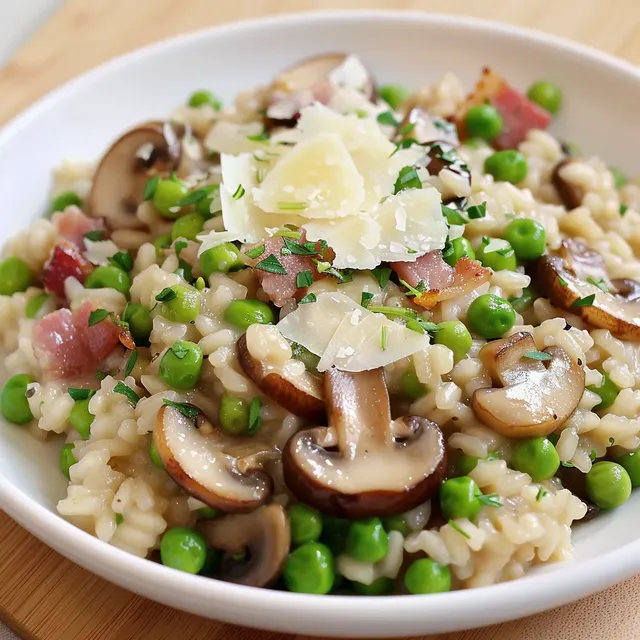 Risotto lardons champignons
