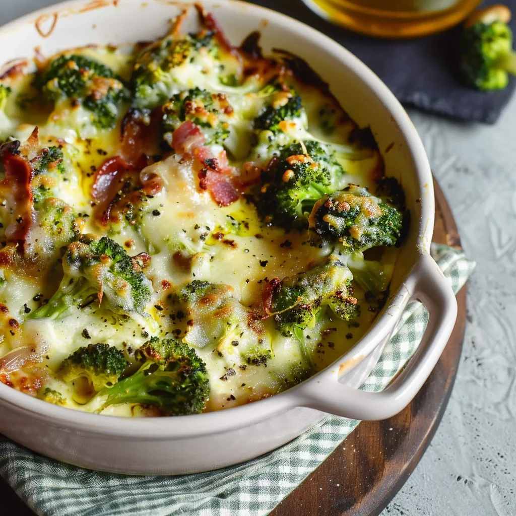 Brocolis fondants façon tartiflette