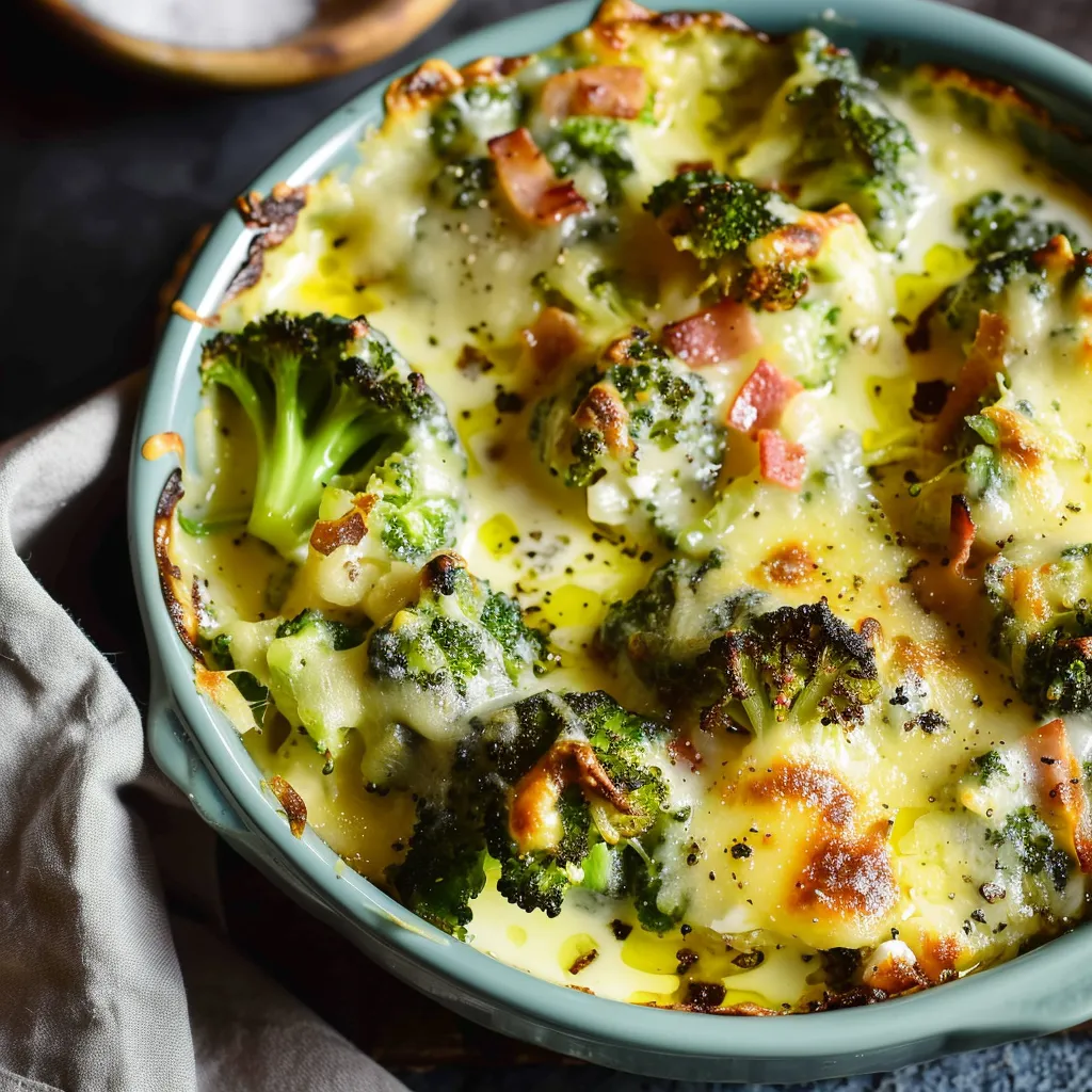 Gratin savoureux brocolis reblochon