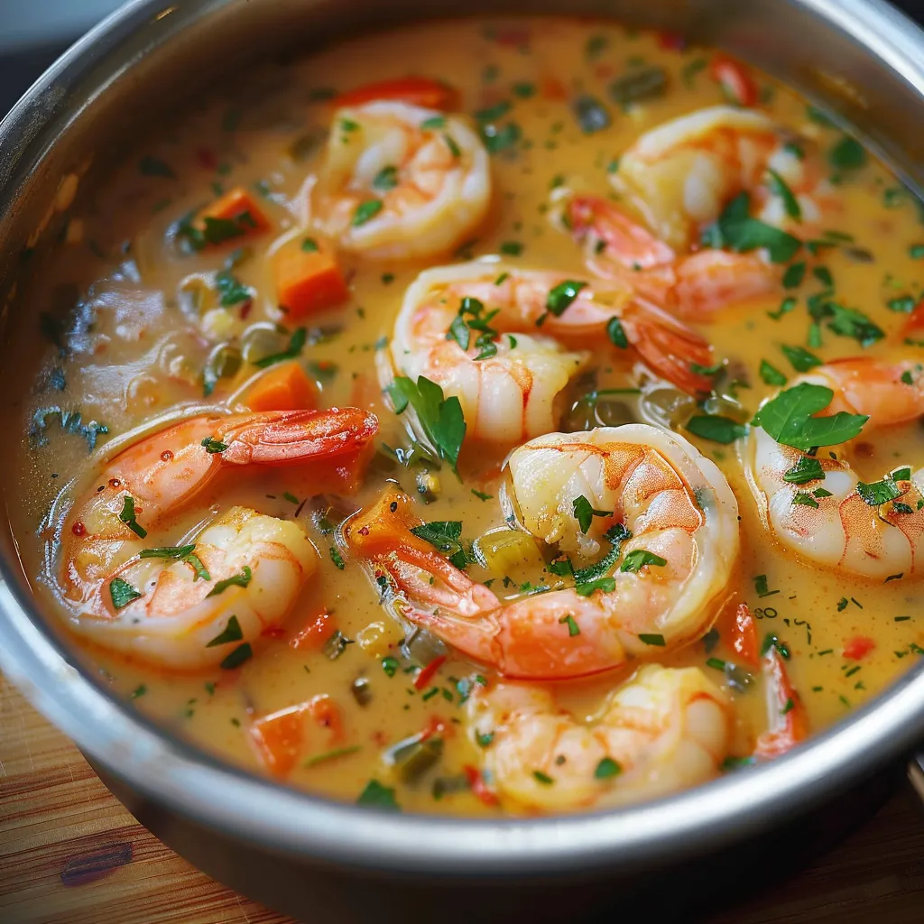 Crevettes crémeuses au lait de coco et épices