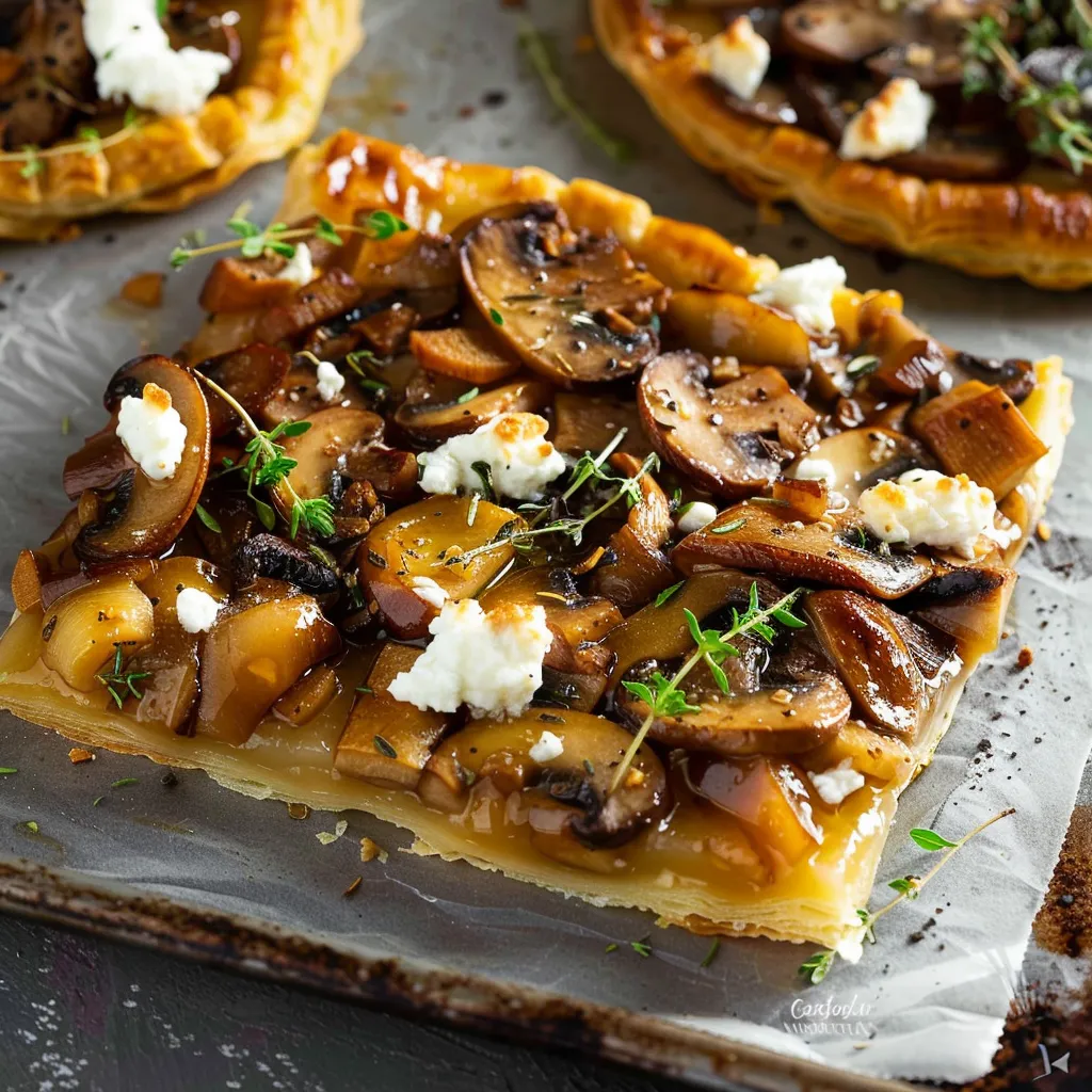Savoureuse tarte tatin champignons