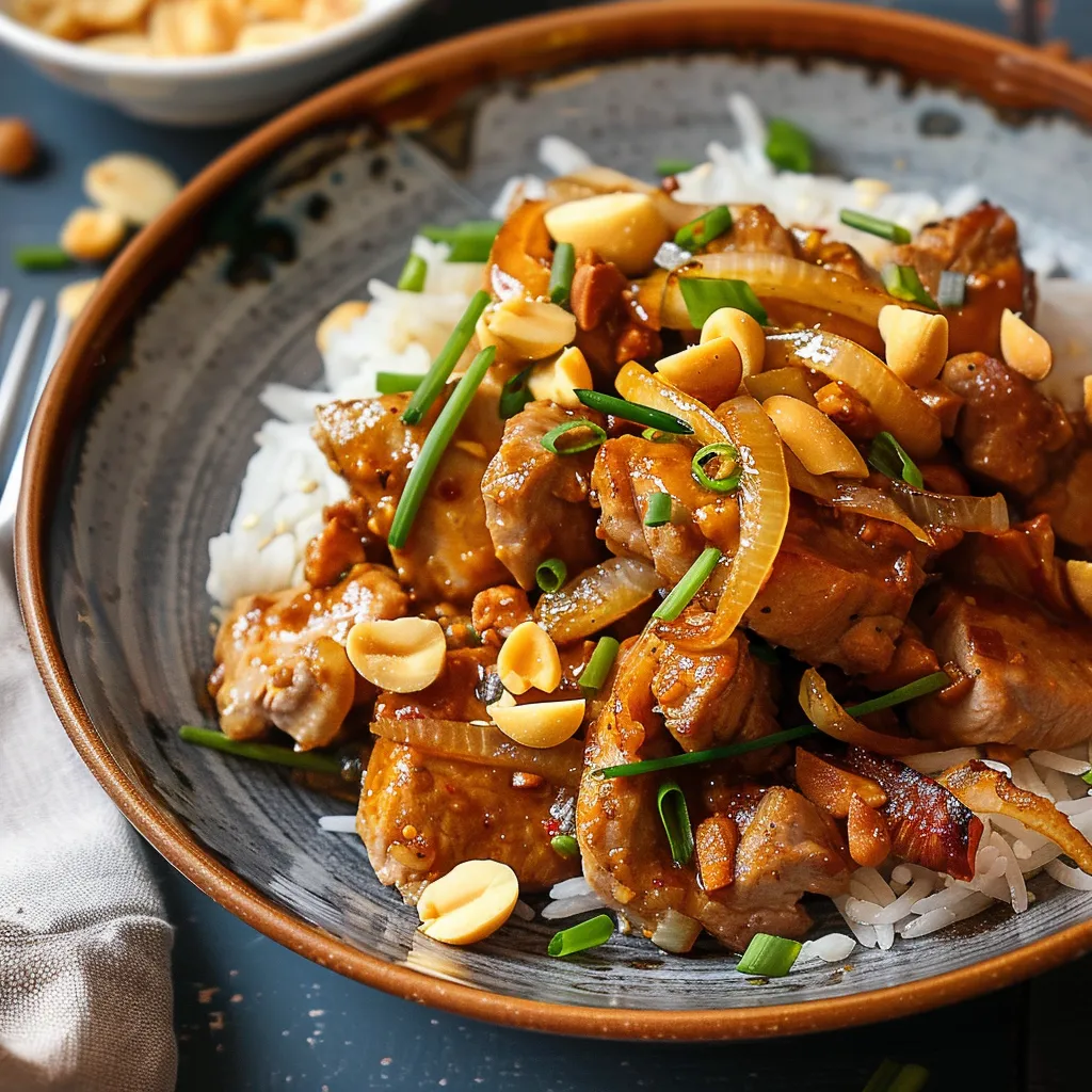 Porc tendre à la cacahuète